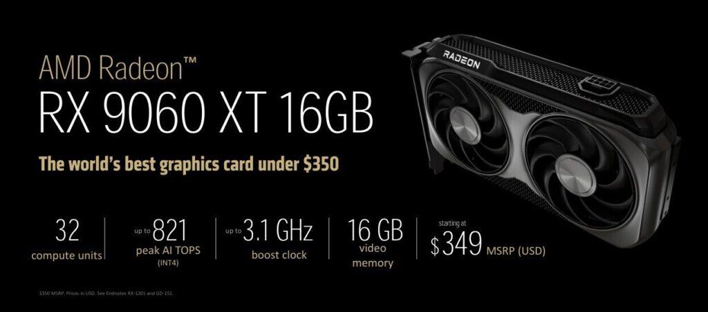 The new $300 RX 9060 XT from AMD is superior to the Nvidia GPU in terms of both price and power.